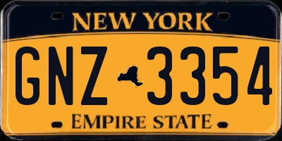 NY license plate GNZ3354