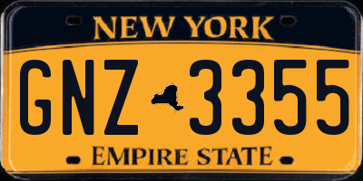NY license plate GNZ3355