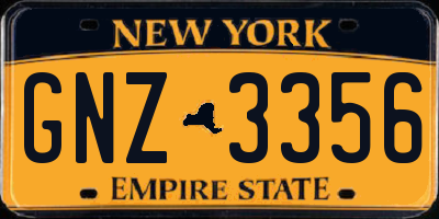 NY license plate GNZ3356