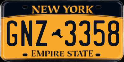 NY license plate GNZ3358