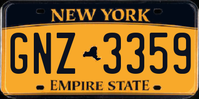 NY license plate GNZ3359
