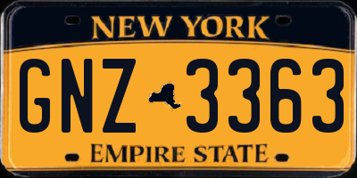NY license plate GNZ3363