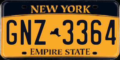 NY license plate GNZ3364