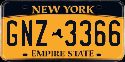 NY license plate GNZ3366