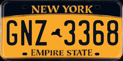 NY license plate GNZ3368