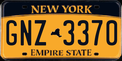 NY license plate GNZ3370