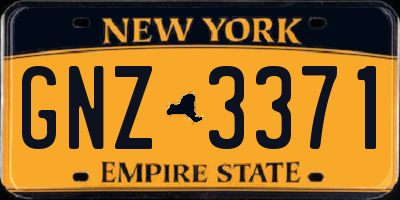 NY license plate GNZ3371