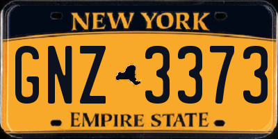 NY license plate GNZ3373