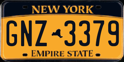 NY license plate GNZ3379