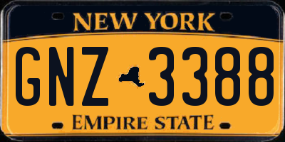 NY license plate GNZ3388