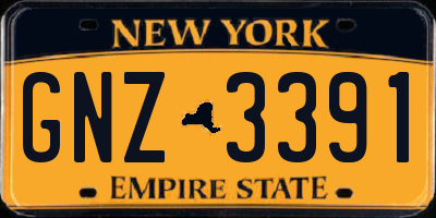 NY license plate GNZ3391