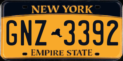 NY license plate GNZ3392