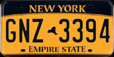 NY license plate GNZ3394