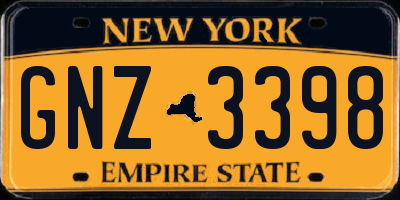 NY license plate GNZ3398