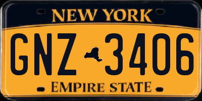 NY license plate GNZ3406