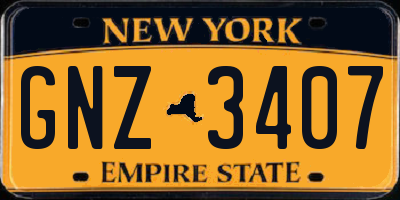 NY license plate GNZ3407