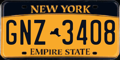 NY license plate GNZ3408