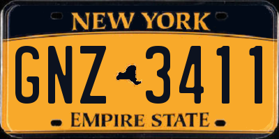 NY license plate GNZ3411