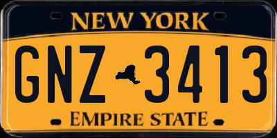 NY license plate GNZ3413