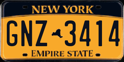 NY license plate GNZ3414