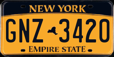 NY license plate GNZ3420