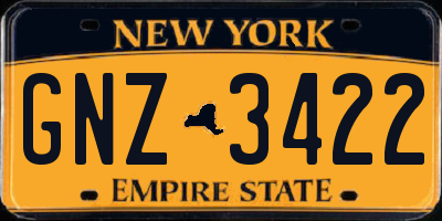 NY license plate GNZ3422