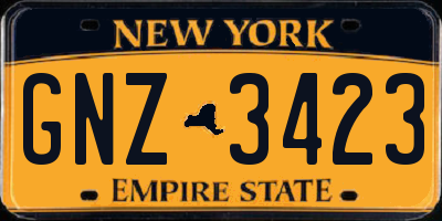 NY license plate GNZ3423