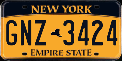 NY license plate GNZ3424