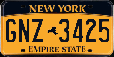 NY license plate GNZ3425