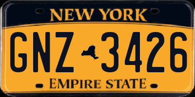 NY license plate GNZ3426