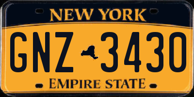 NY license plate GNZ3430