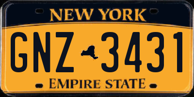NY license plate GNZ3431