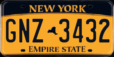 NY license plate GNZ3432