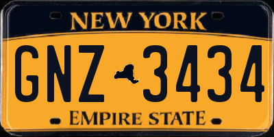 NY license plate GNZ3434