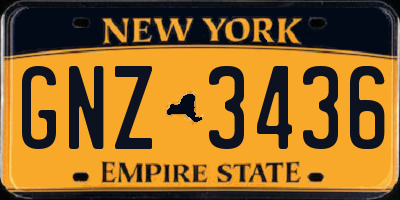 NY license plate GNZ3436