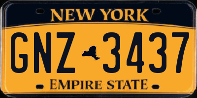 NY license plate GNZ3437