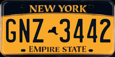 NY license plate GNZ3442
