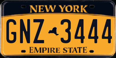 NY license plate GNZ3444