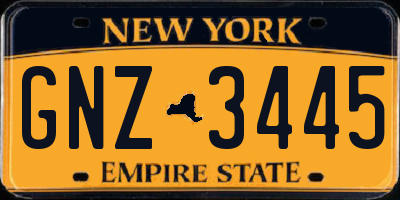 NY license plate GNZ3445
