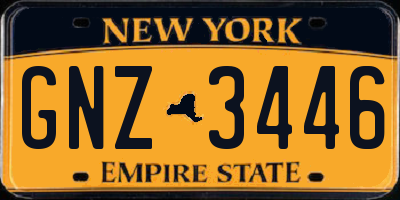 NY license plate GNZ3446