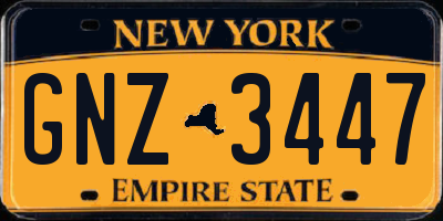 NY license plate GNZ3447