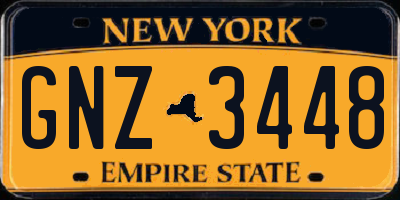 NY license plate GNZ3448