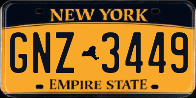 NY license plate GNZ3449