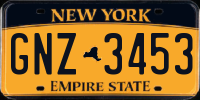 NY license plate GNZ3453
