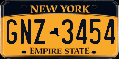 NY license plate GNZ3454