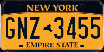 NY license plate GNZ3455