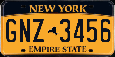 NY license plate GNZ3456