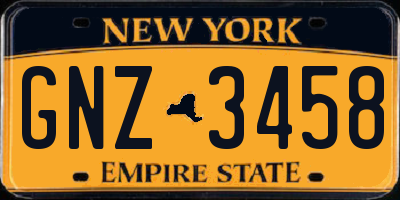 NY license plate GNZ3458