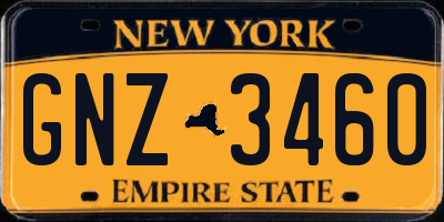 NY license plate GNZ3460