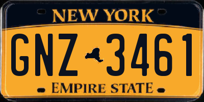 NY license plate GNZ3461